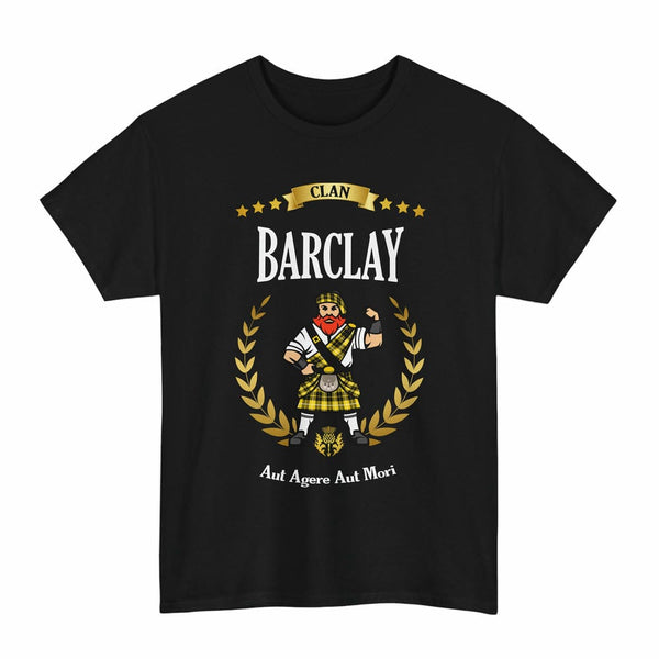 Scottish Barclay Clan Tartan T-Shirt - Motto Scotsman Tartan Plaid Black Color