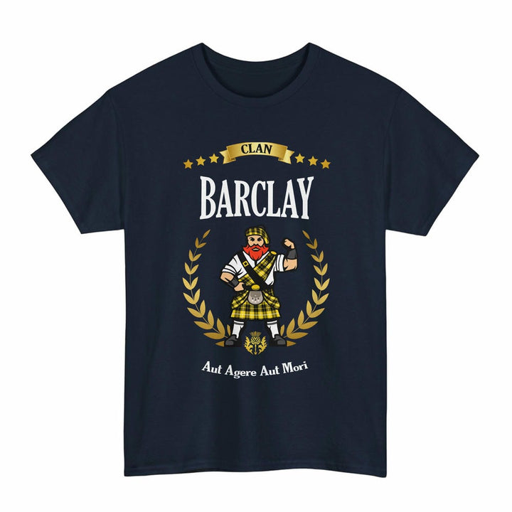 Scottish Barclay Clan Tartan T-Shirt - Motto Scotsman Tartan Plaid Navy Color