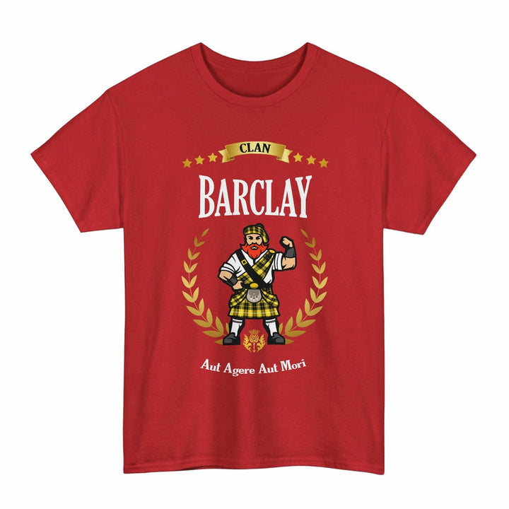 Scottish Barclay Clan Tartan T-Shirt - Motto Scotsman Tartan Plaid Red Color