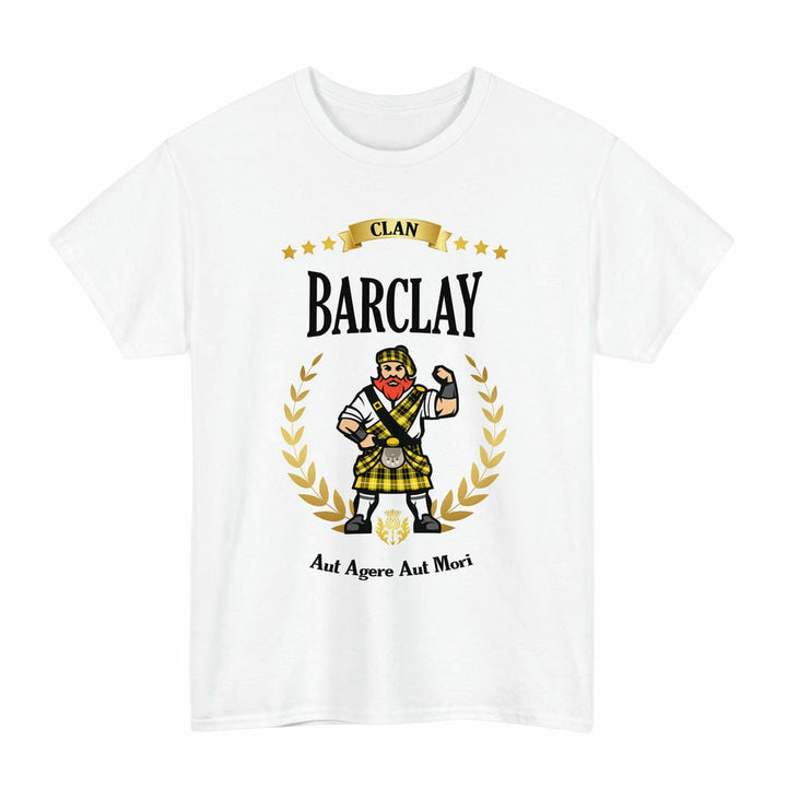 Scottish Barclay Clan Tartan T-Shirt - Motto Scotsman Tartan Plaid White Color