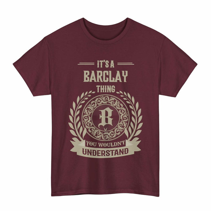 Scottish Barclay Clan Tartan T-Shirt - Vintage Family Name Tartan Plaid Maroon Color