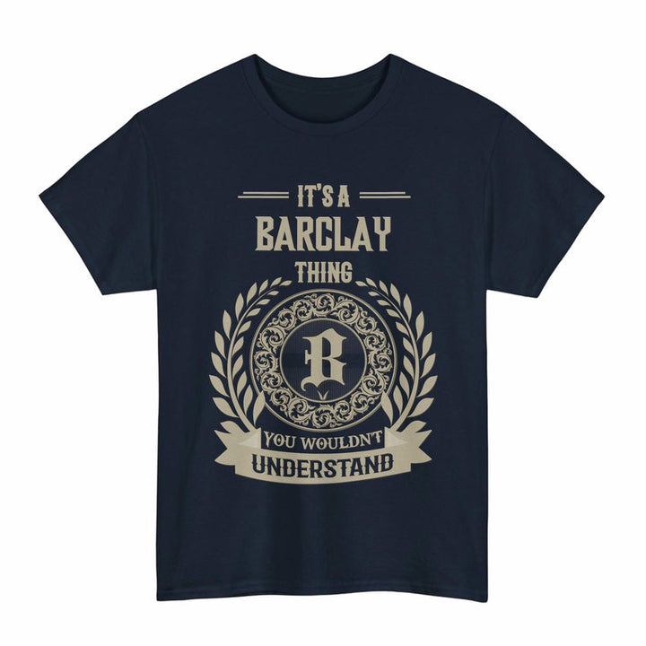Scottish Barclay Clan Tartan T-Shirt - Vintage Family Name Tartan Plaid Navy Color