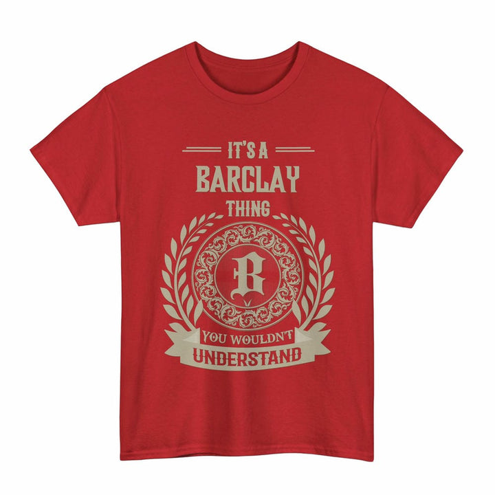 Scottish Barclay Clan Tartan T-Shirt - Vintage Family Name Tartan Plaid Red Color