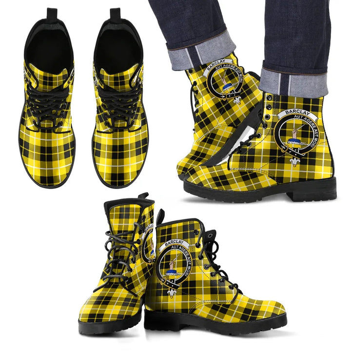 Scottish Barclay Dress Modern Clan Crest Tartan Leather Boots
