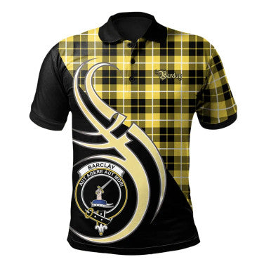 Scottish Barclay Dress Modern Clan Crest Tartan Polo Shirt Believe in Me Front Side Tartan Plaid