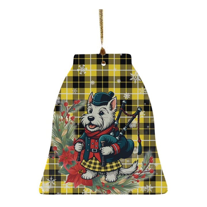 Scottish Barclay Dress Modern Clan Tartan Ceramic Ornament Cute Scottish Terrier Dog Bell Style Tartan Plaid