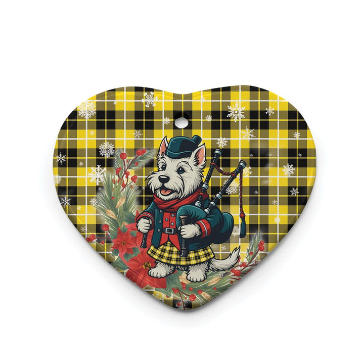 Scottish Barclay Dress Modern Clan Tartan Ceramic Ornament Cute Scottish Terrier Dog Heart Style Tartan Plaid
