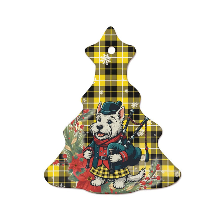 Scottish Barclay Dress Modern Clan Tartan Ceramic Ornament Cute Scottish Terrier Dog Tree Style Tartan Plaid