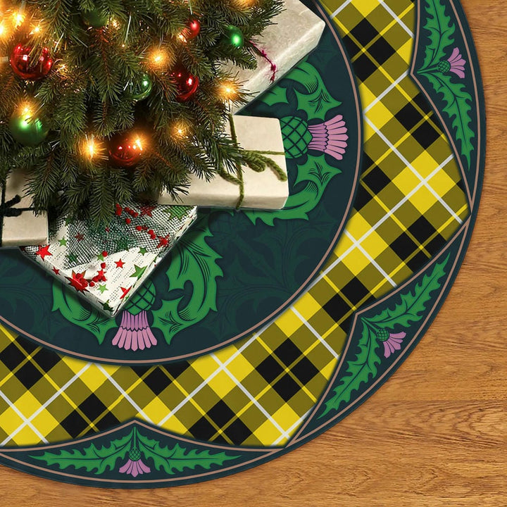 Scottish Barclay Dress Modern Clan Tartan Christmas Tree Skirt Old Scottish Thistle Flower No Tassels Tartan Plaid 2