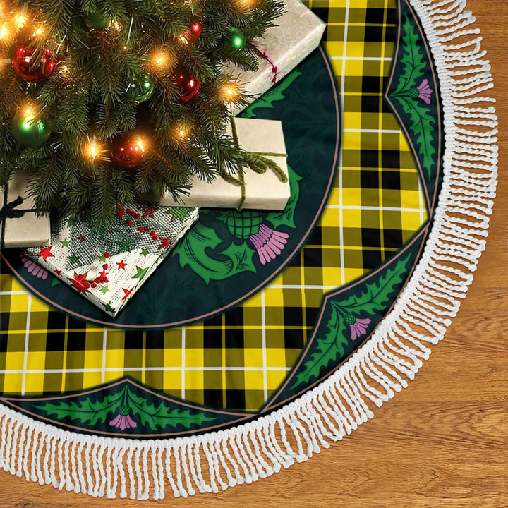Scottish Barclay Dress Modern Clan Tartan Christmas Tree Skirt Old Scottish Thistle Flower Tassels Tartan Plaid 2