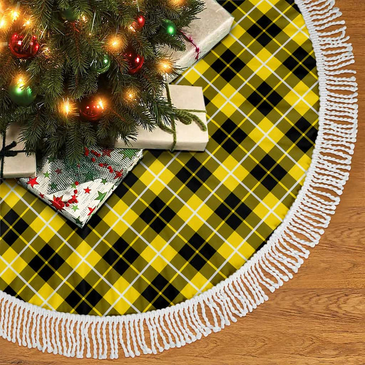 Scottish Barclay Dress Modern Clan Tartan Christmas Tree Skirt Tassels 2 Tartan Plaid