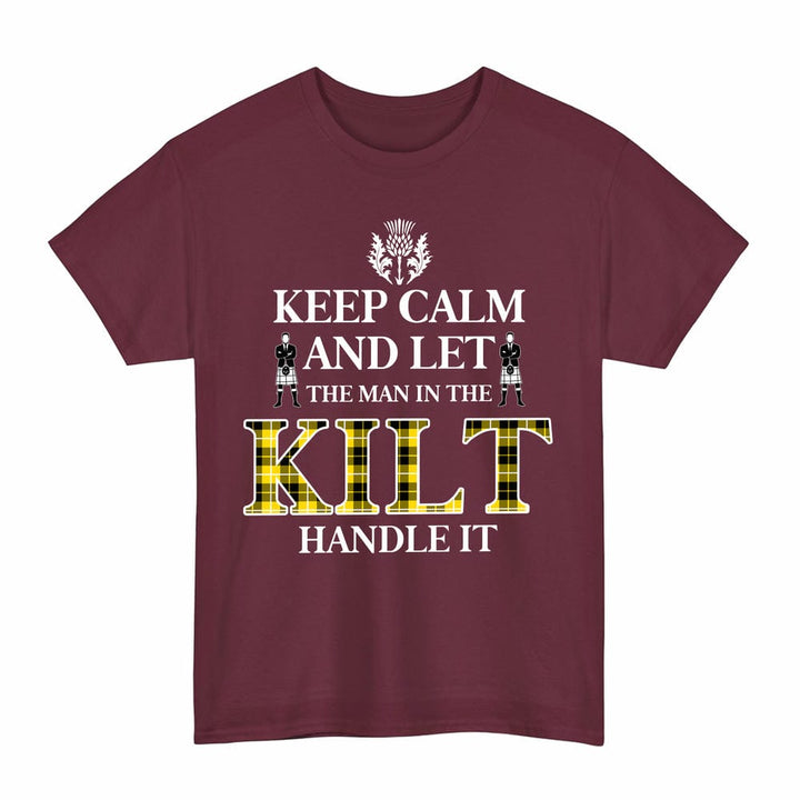 Scottish Barclay Dress Modern Clan Tartan T-Shirt - Keep Calm Tartan Plaid Maroon Color