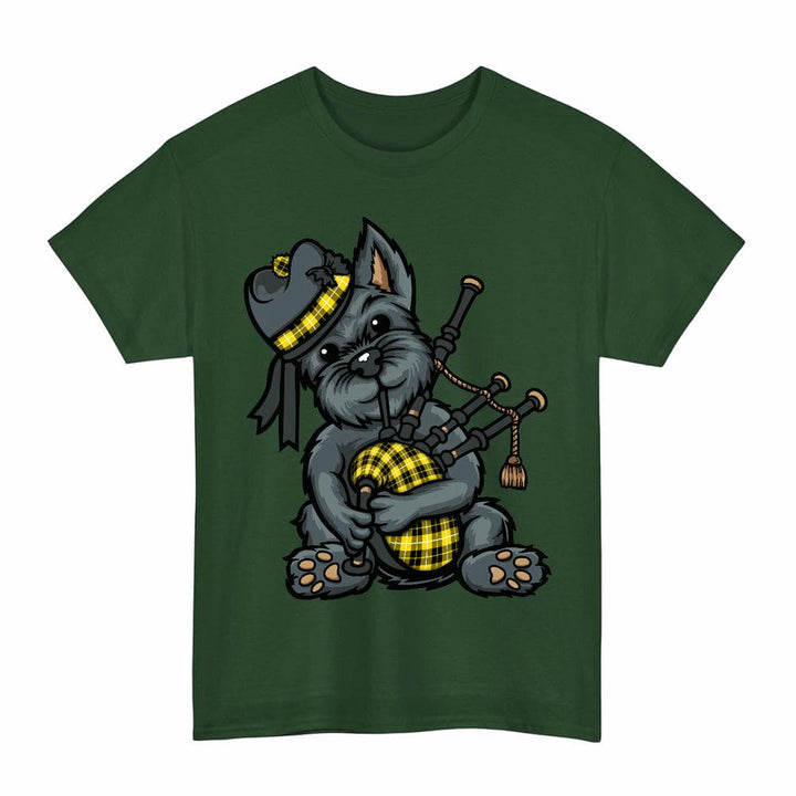 Scottish Barclay Dress Modern Clan Tartan Terrier Bagpipes T-Shirt Tartan Plaid Forest Green Color
