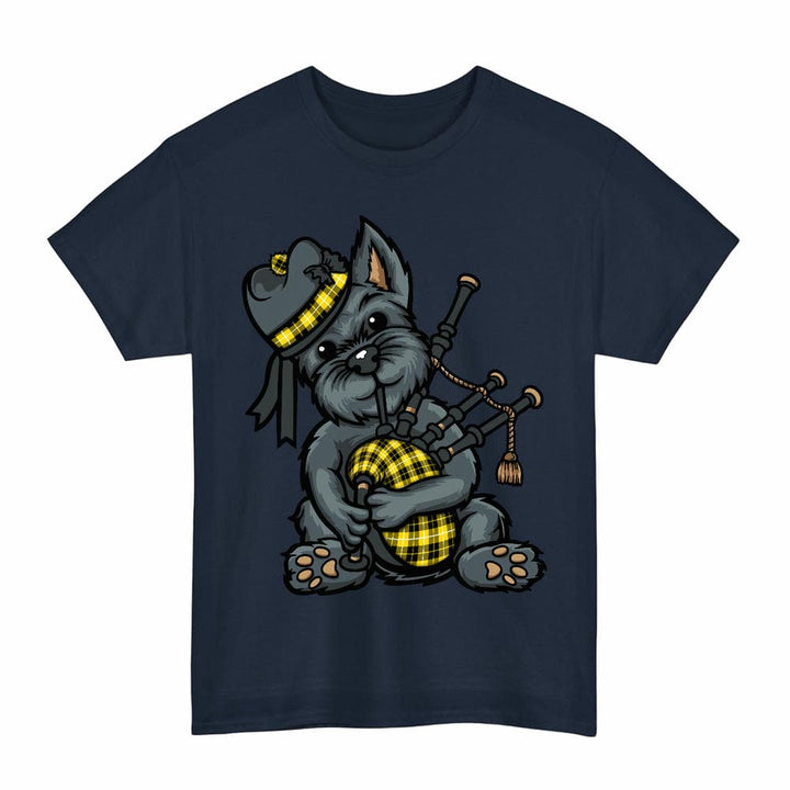 Scottish Barclay Dress Modern Clan Tartan Terrier Bagpipes T-Shirt Tartan Plaid Navy Color