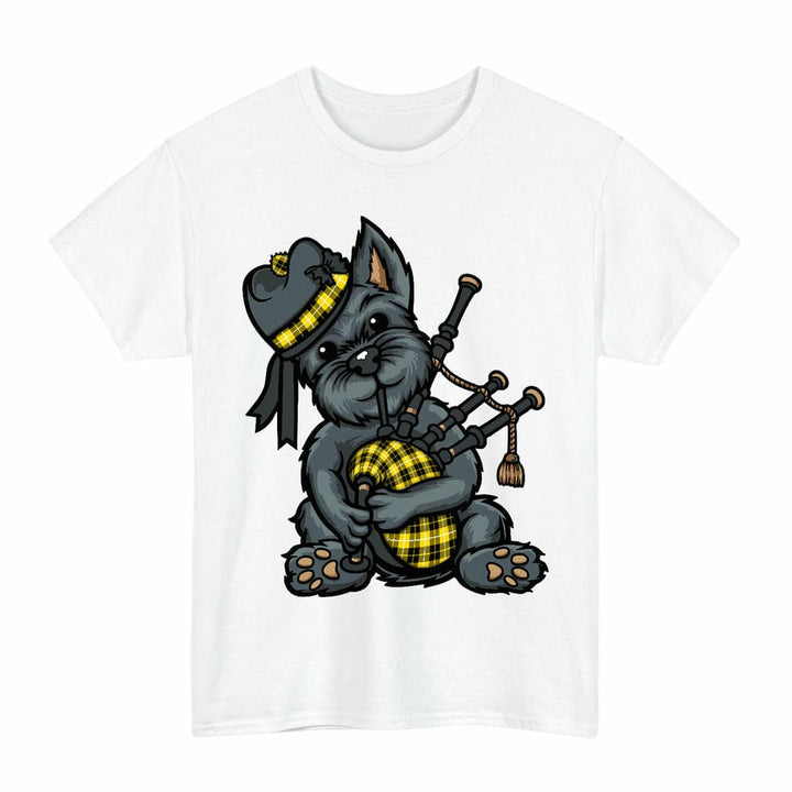 Scottish Barclay Dress Modern Clan Tartan Terrier Bagpipes T-Shirt Tartan Plaid White Color