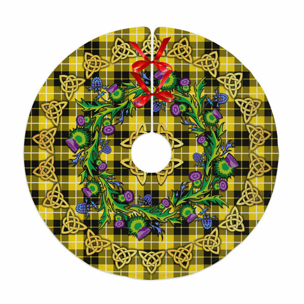 Scottish Barclay Dress Modern Clan Tartan Thistle Celtic Knot Christmas Tree Skirt No Tassels Tartan Plaid 1