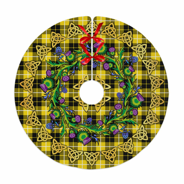 Scottish Barclay Dress Modern Clan Tartan Thistle Celtic Knot Christmas Tree Skirt No Tassels Tartan Plaid 1