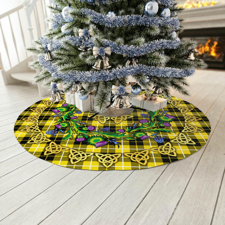 Scottish Barclay Dress Modern Clan Tartan Thistle Celtic Knot Christmas Tree Skirt No Tassels Tartan Plaid 3