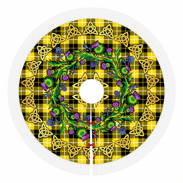 Scottish Barclay Dress Modern Clan Tartan Thistle Celtic Knot Christmas Tree Skirt Tassels Tartan Plaid 1