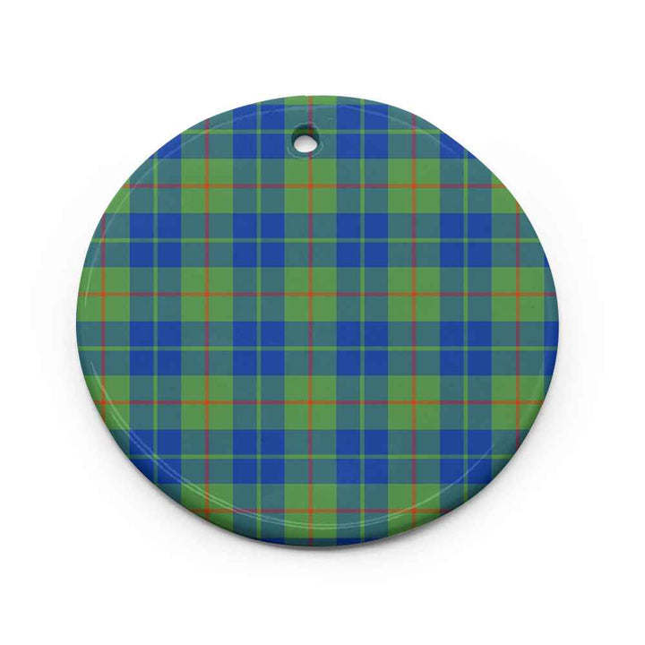 Scottish Barclay Hunting Ancient Clan Tartan Ceramic Ornament Circle Shape Tartan Plaid