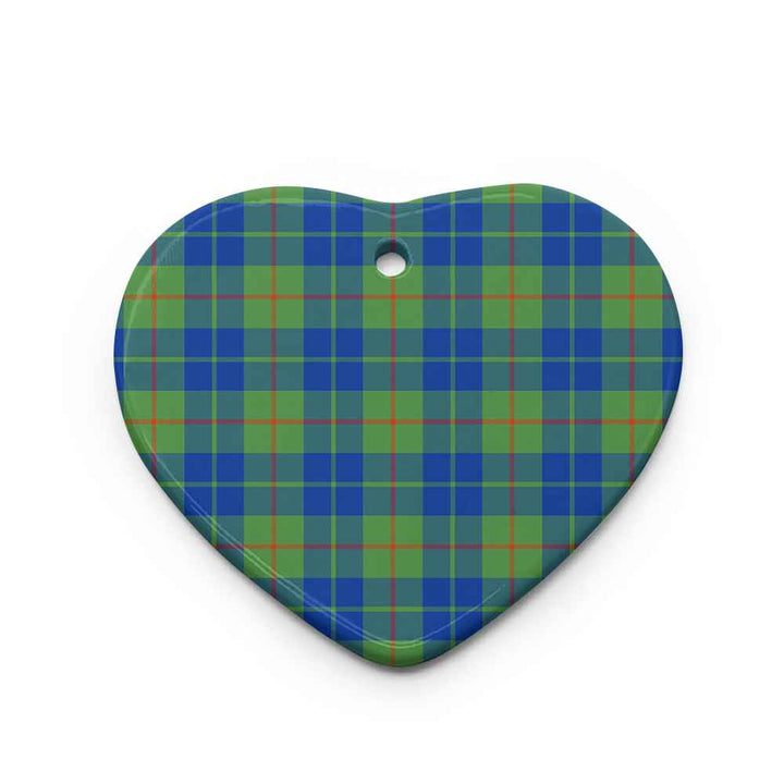 Scottish Barclay Hunting Ancient Clan Tartan Ceramic Ornament Heart Shape Tartan Plaid