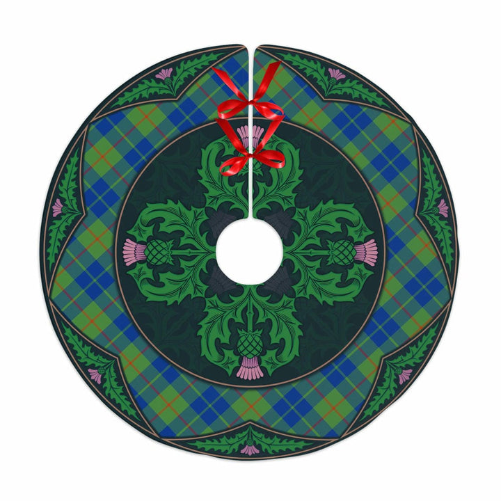 Scottish Barclay Hunting Ancient Clan Tartan Christmas Tree Skirt Old Scottish Thistle Flower No Tassels Tartan Plaid 1