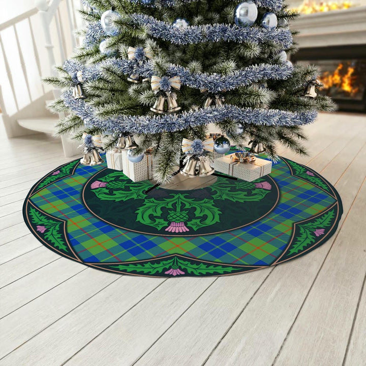 Scottish Barclay Hunting Ancient Clan Tartan Christmas Tree Skirt Old Scottish Thistle Flower No Tassels Tartan Plaid 3