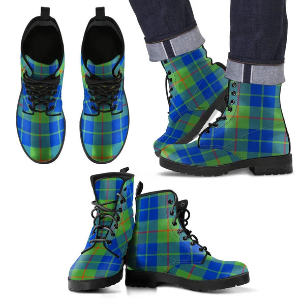Scottish Barclay Hunting Ancient Clan Tartan Leather Boots