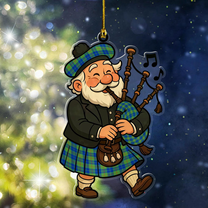 Scottish Barclay Hunting Ancient Clan Tartan Ornament Scottish Santa In Kilt Tartan Plaid
