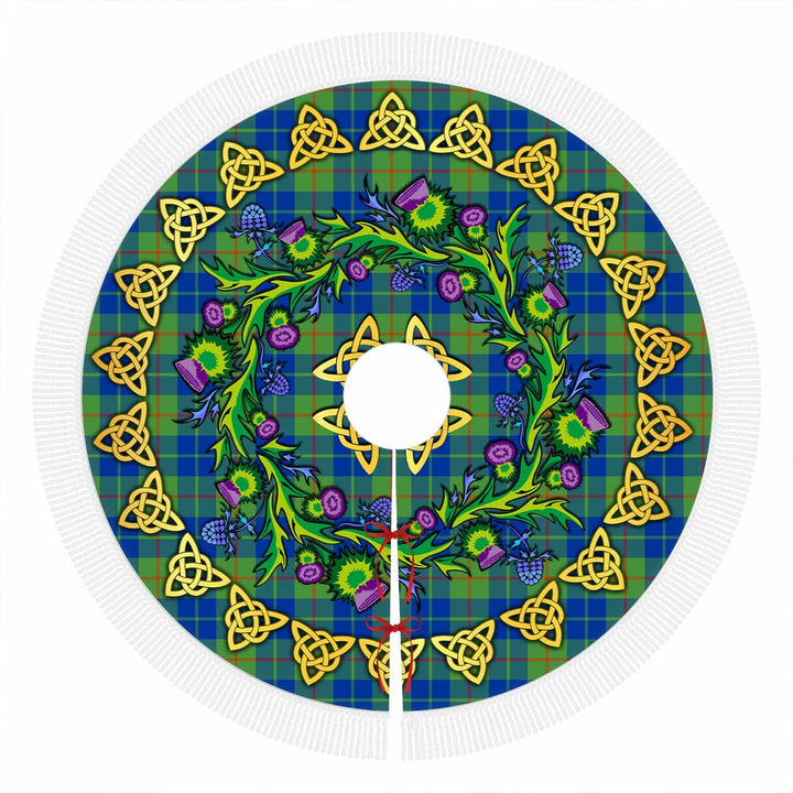 Scottish Barclay Hunting Ancient Clan Tartan Thistle Celtic Knot Christmas Tree Skirt Tassels Tartan Plaid 1