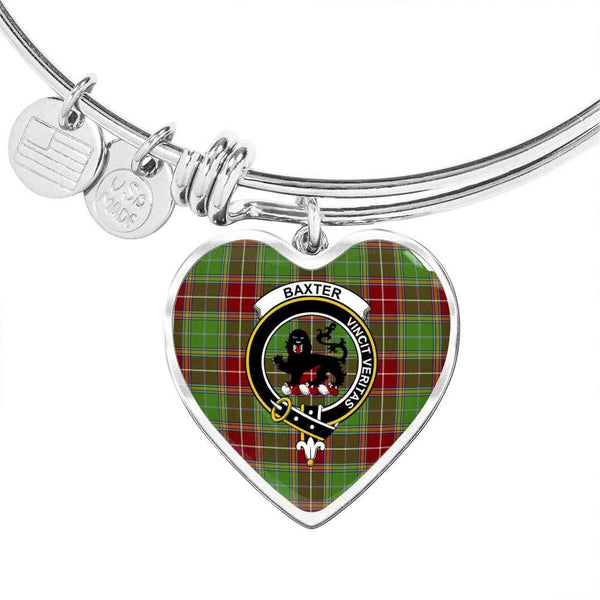 Scottish Baxter Clan Crest Tartan Bangle Heart Tartan Plaid 1