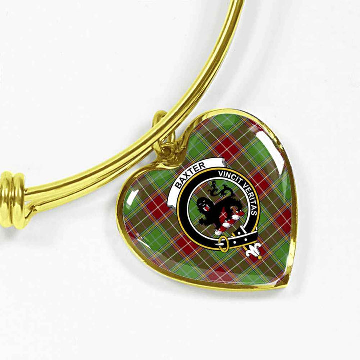 Scottish Baxter Clan Crest Tartan Bangle Heart Tartan Plaid 2