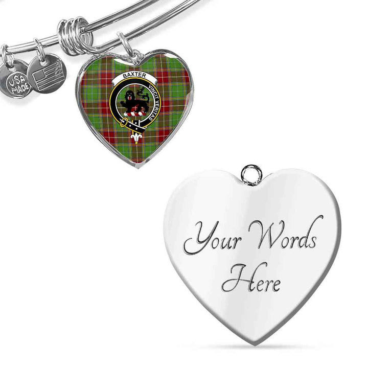 Scottish Baxter Clan Crest Tartan Bangle Heart Tartan Plaid 3