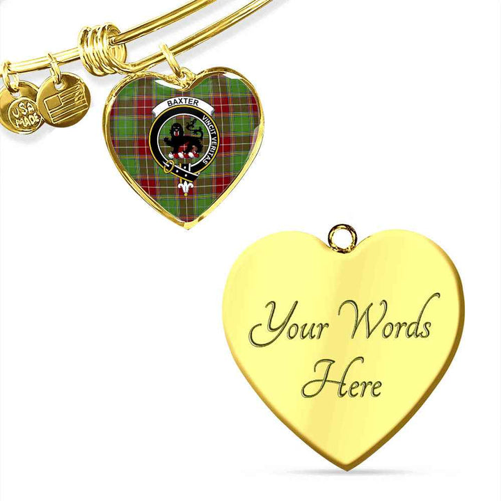 Scottish Baxter Clan Crest Tartan Bangle Heart Tartan Plaid 4