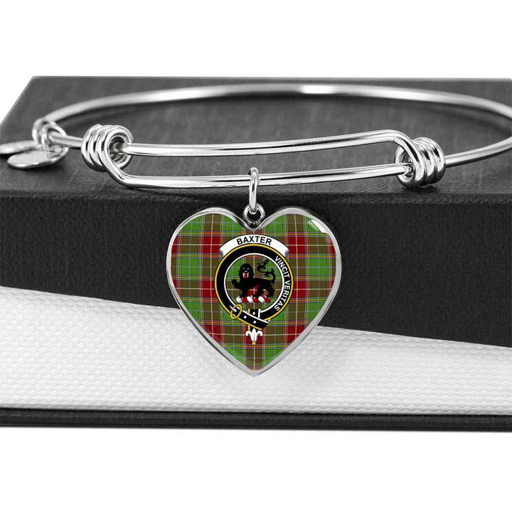 Scottish Baxter Clan Crest Tartan Bangle Heart Tartan Plaid 5