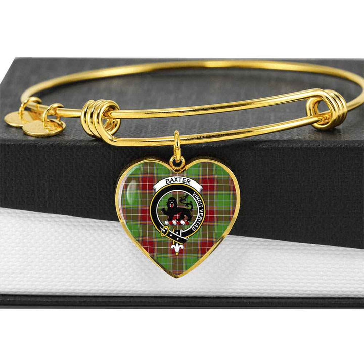 Scottish Baxter Clan Crest Tartan Bangle Heart Tartan Plaid 6