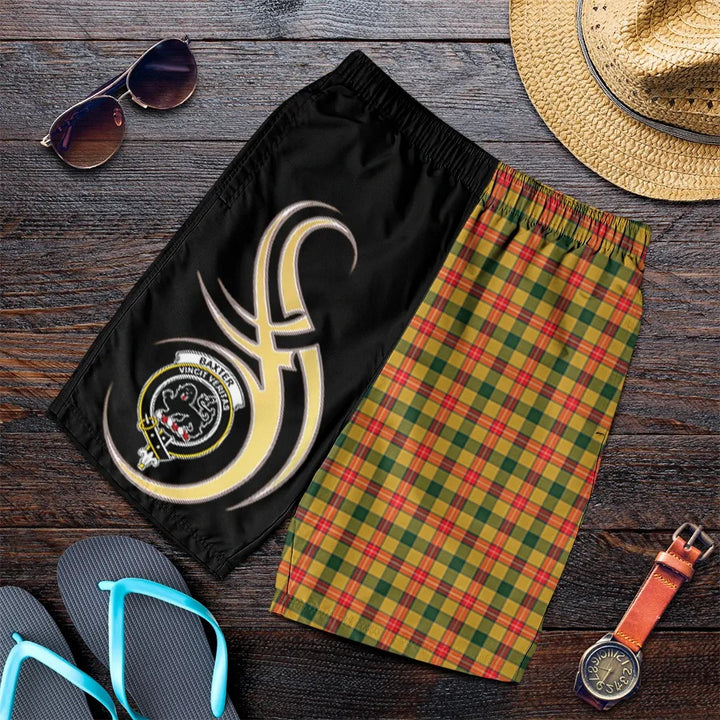 Scottish Baxter Clan Crest Tartan Believe in Me Men's Shorts