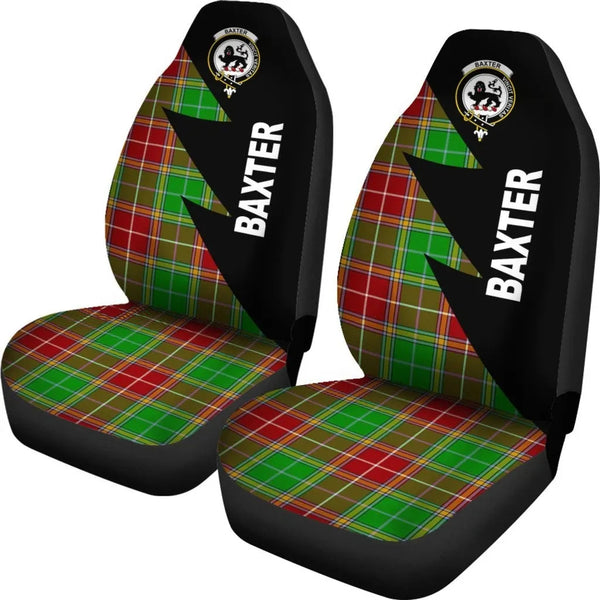 Scottish Baxter Clan Crest Tartan Car Seat Covers - Flash Style 2