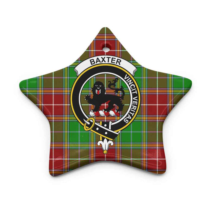 Scottish Baxter Clan Crest Tartan Ceramic Ornament Star Shape Tartan Plaid