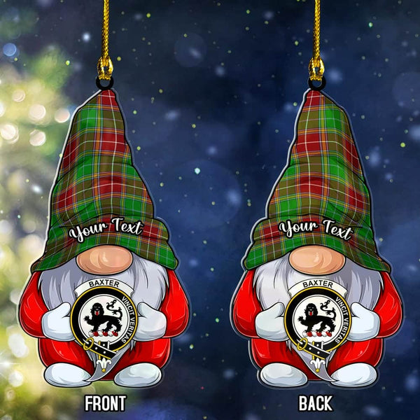 Scottish Baxter Clan Crest Tartan Christmas Gnome Ornament Custom Personalized Tartan Plaid 1
