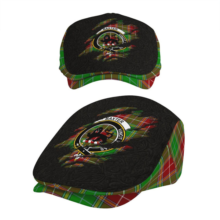 Scottish Baxter Clan Crest Tartan Flat Cap - Scratch Style Tartan Plaid 5