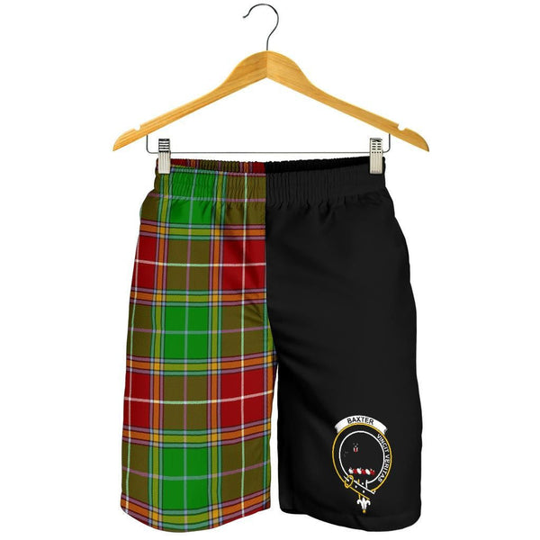 Scottish Baxter Clan Crest Tartan Half of Me Men's Shorts