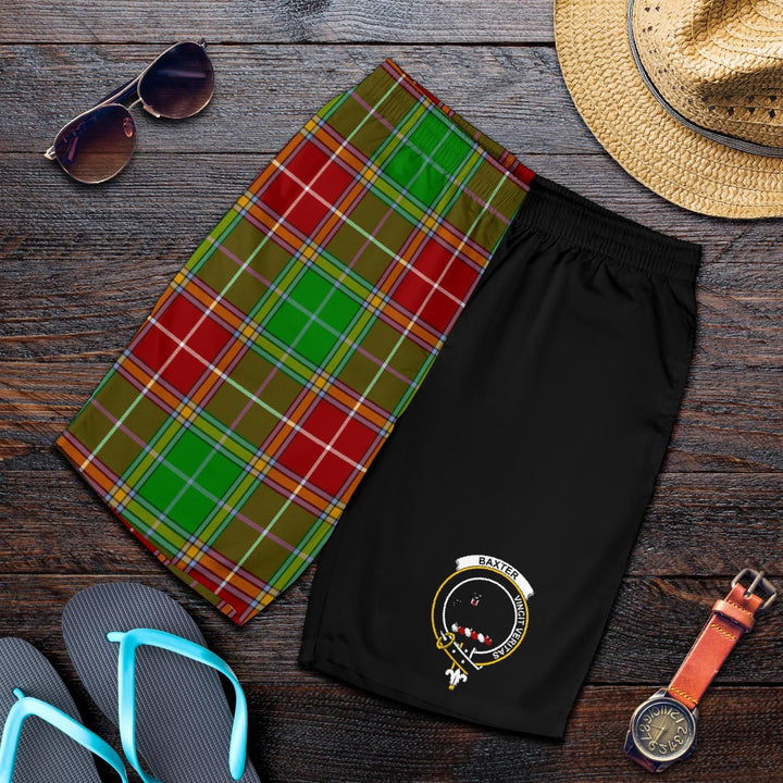 Scottish Baxter Clan Crest Tartan Half of Me Men's Shorts