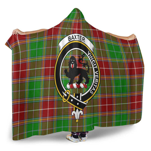 Scottish Baxter Clan Crest Tartan Hooded Blanket Tartan Plaid 2