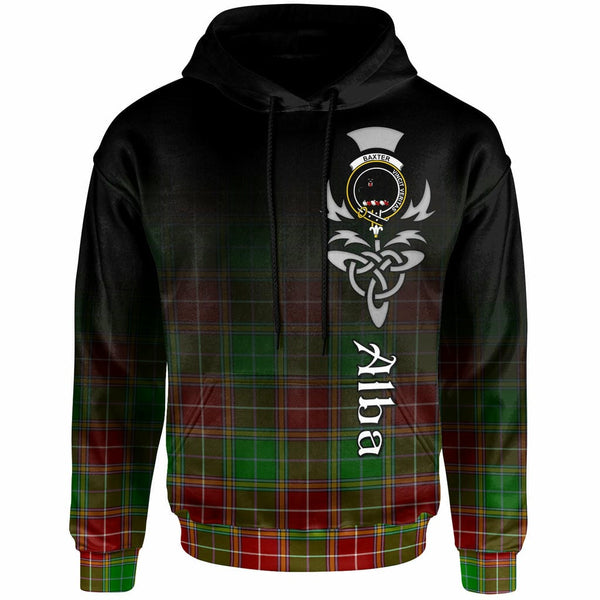 Scottish Baxter Clan Crest Tartan Hoodie - Alba Gu Brath Family Crest Celtic Inspired Front Side Tartan Plaid