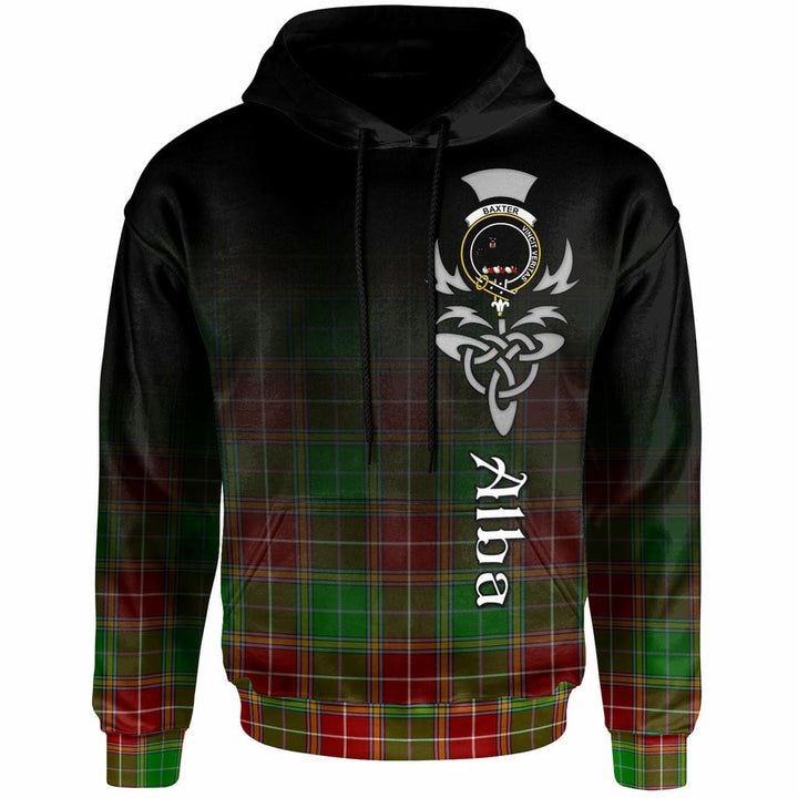Scottish Baxter Clan Crest Tartan Hoodie - Alba Gu Brath Family Crest Celtic Inspired Front Side Tartan Plaid