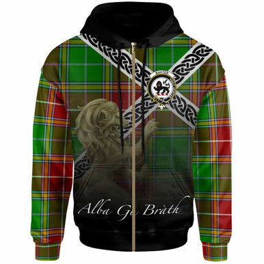 Scottish Baxter Clan Crest Tartan Hoodie - Scotland Lion Zip-up Tartan Plaid