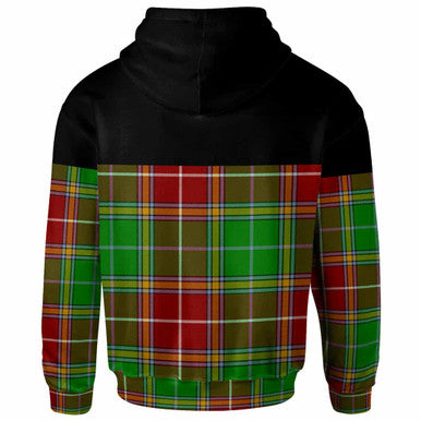 Scottish Baxter Clan Crest Tartan Hoodie - Horizontal Style Back Side Tartan Plaid