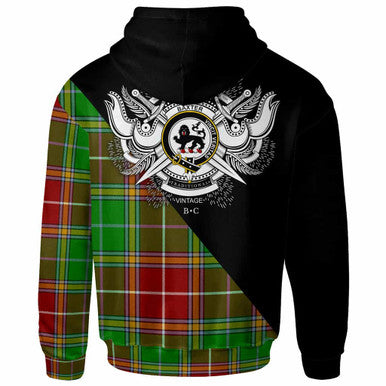 Scottish Baxter Clan Crest Tartan Hoodie - Military Logo Back Side Tartan Plaid