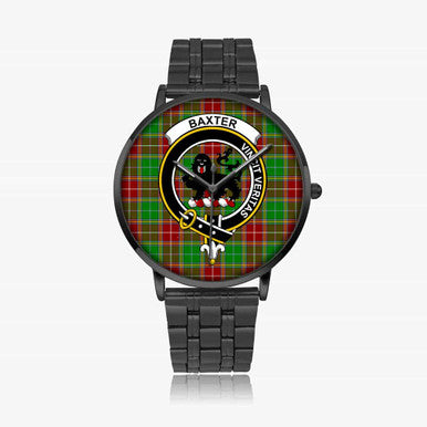 Scottish Baxter Clan Crest Tartan Instafamous Steel Quartz Watches Tartan Plaid Black 1